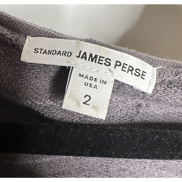 Standard James Perse Striped Tunic Pullover Hoodie Cotton Womens Gray Size 2 M - Picture 4 of 4